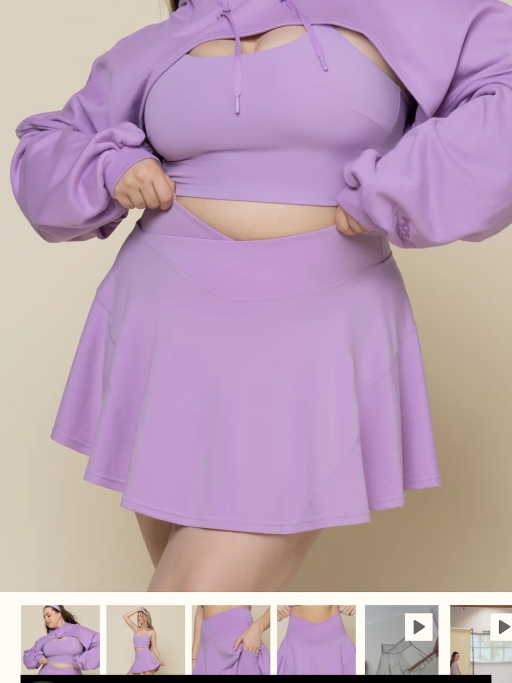 PopFlex CrissCross Hourglass Twirl Skort in Mystic Purple